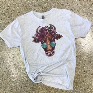 Hippie Cow Custom Graphic Tee - NWT